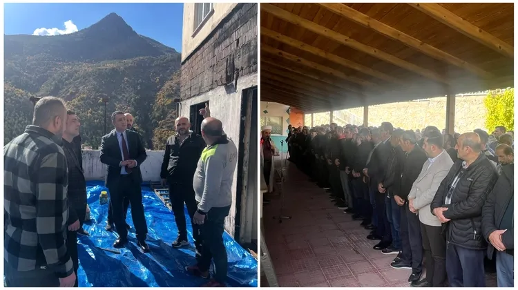 Gümüşhane Belediye Başkanı, Yangın Sonrası İnceleme Yaptı ve Cenaze Törenine Katıldı