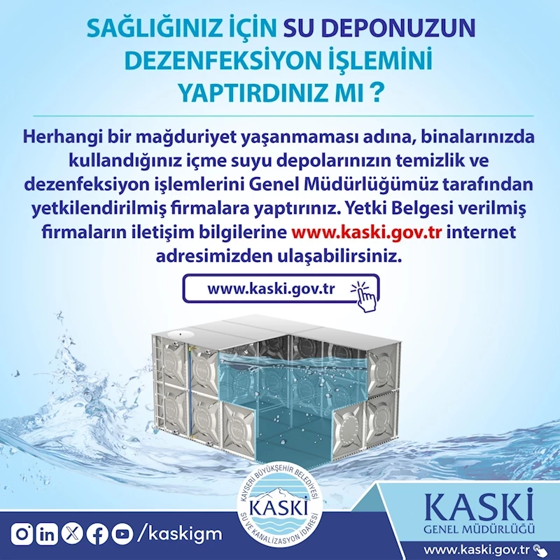 KASKİ’den ‘Su Deposu’ Uyarısı